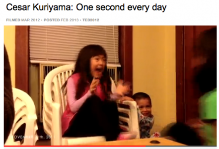 Freeze frame from the One second every day Ted talk by Guriyama.
