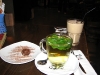 mini brownie with mint tea