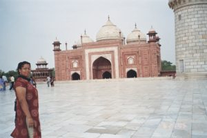This is a picture of me standing in front of the Taj Mahal in 2005.