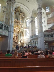 Front view of Frauenkirche with organ from the side