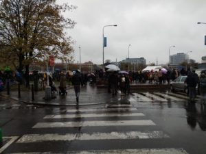 Crowd cheer on the Czech military