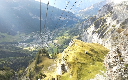 View from cable car from Gemmi to Leukerbad
