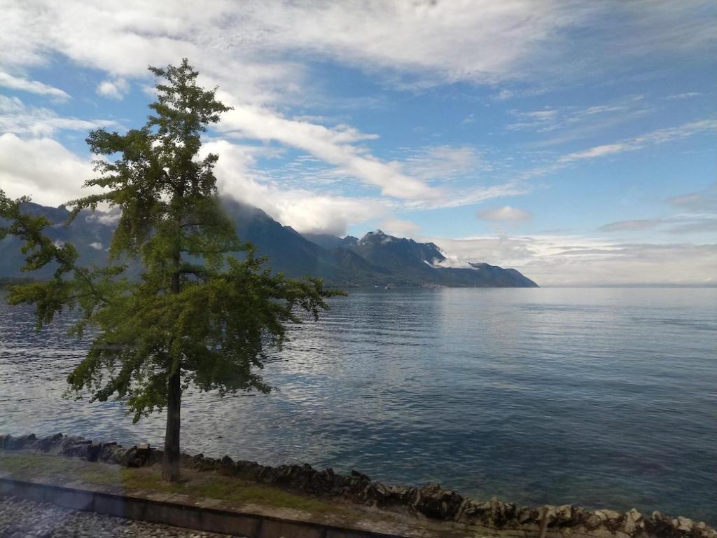 view on the train from Geneva to Sion