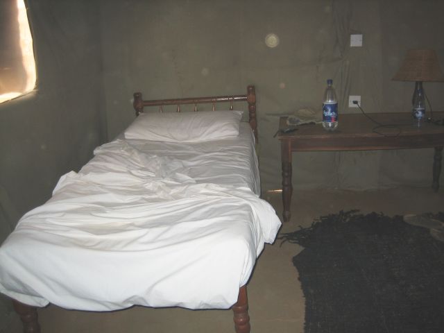 bed in Meroë tent hotel